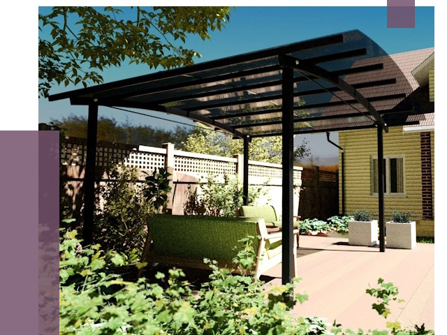 Навесы для террасы в Сочи от 13178 руб. под ключ | ПРОЛЁТ-Счи