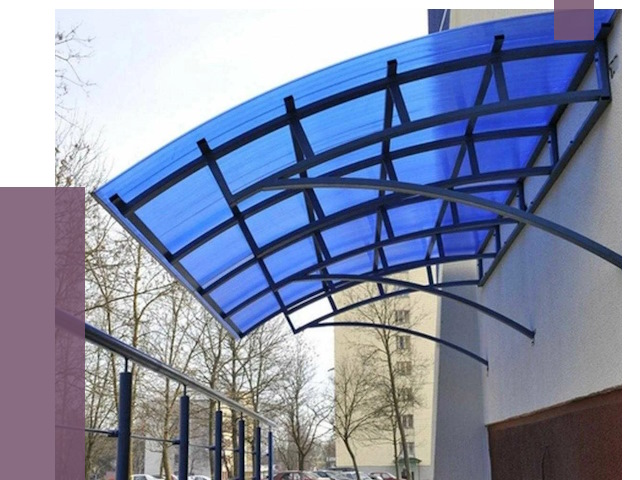 Козырьки из поликарбоната в Сочи от 4341 руб. под ключ | ПРОЛЁТ-Счи