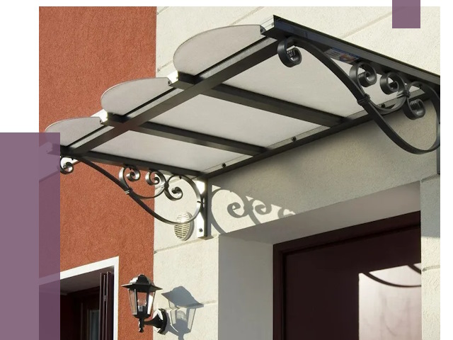 Односкатные козырьки в Сочи от 8476 руб.  | ПРОЛЁТ-Счи