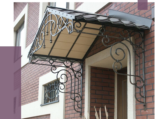 Двускатные козырьки в Сочи под ключ от 12920 руб.