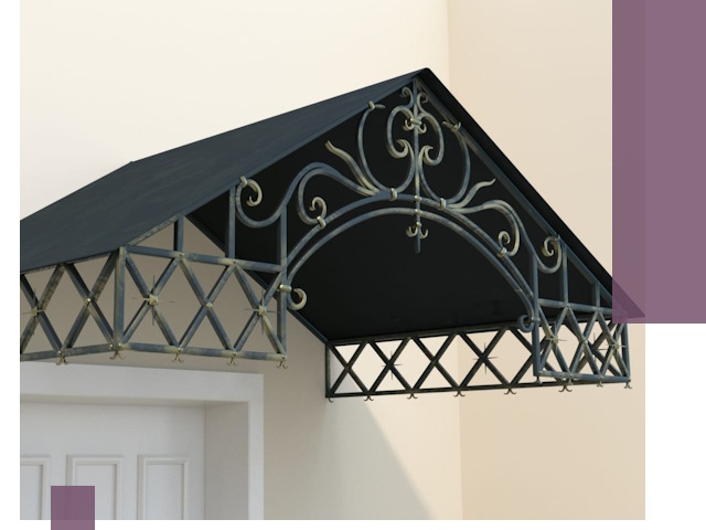 Двускатные металлические козырьки под ключ в Сочи